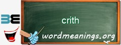 WordMeaning blackboard for crith